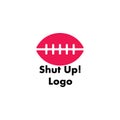 Lip shut up symbol logo vector