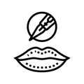 lip tattoo line icon vector illustration