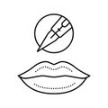 lip tattoo line icon vector illustration