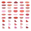 Lip vector beautiful red lips makeup in kiss smile or fashion girls lipstick and mouth kissing lovely on valentines