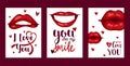 Lip vector pattern cartoon beautiful red lips in kiss or smile fashion lipstick sexy mouth kissing lovely on valentines Royalty Free Stock Photo