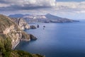 Beautiful view of the island of Vulcano from the island of Lipari Royalty Free Stock Photo