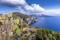 Beautiful view of the island of Vulcano from the island of Lipari Royalty Free Stock Photo