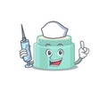 Lipbalm humble nurse mascot design with a syringe Royalty Free Stock Photo