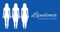 Lipedema Awareness Month Background Illustration Banner with Woman in Normal and Lipedema Stages