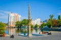 Komsomolsky pond decorations in Lipetsk city