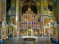 Altar decoration interior in the Zadonsk Orthodox Monastery Royalty Free Stock Photo