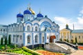 Blue Orthodox church in the Zadonsk Monastery Royalty Free Stock Photo