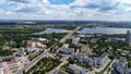 Lipetsk, Russia - July 11. 2017. Top view of city and the Voronezh river