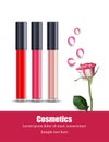 Lipgloss beauty collection icons template vector. Cosmetics packages Royalty Free Stock Photo