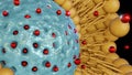 close up view of lipid bilayer-coated mesoporous silica nanoparticles