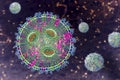 Lipid nanoparticle mRNA vaccine, 3D illustration Royalty Free Stock Photo