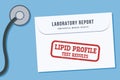 Lipid profile medical test results Royalty Free Stock Photo