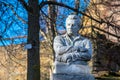 LIPNICE NAD SAZAVOU, CZECH REPUBLIC - DECEMBER 31, 2018: Memorial with busta of Jaroslav Hasek - Czech writer and