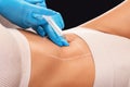 Lipolytic injections for burning fat on the abdomen, legs and thighs of a woman. Women's aesthetic cosmetology