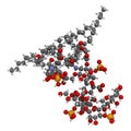 Lipopolysaccharide LPS, lipid A and inner core fragment endotoxin molecule from E. coli.