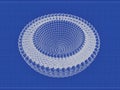 Liposome Bi-layer Structure 3D rendering blueprint Illustration Royalty Free Stock Photo