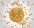 The liposomes can burst or be broken down to release nanodrugs or nanomedicine Royalty Free Stock Photo