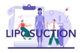 Liposuction typographic header. Plastic surgery concept. Idea of modern Royalty Free Stock Photo