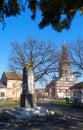 LIPOVA, ARAD, ROMANIA, 20 FEBRUARY, 2021: The repairs of The Assumption of the Blessed Virgin Mary in the city center of Lipova. Royalty Free Stock Photo