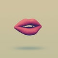 Lips abstract minimalist art.