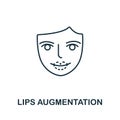 Lips Augmentation icon from plastic surgery collection. Simple line element Lips Augmentation symbol for templates, web design and