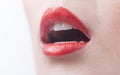 Left side woman lips