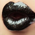 Lips in black Royalty Free Stock Photo