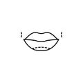 Lips botox enlarge augment icon. Element of beauty and anti aging icon for mobile concept and web apps. Thin line Lips botox enla Royalty Free Stock Photo