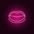 Lips botox enlarge augment icon. Elements of anti agies in neon style icons. Simple icon for websites, web design, mobile app, Royalty Free Stock Photo