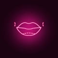 Lips botox enlarge augment icon. Elements of anti agies in neon style icons. Simple icon for websites, web design, mobile app,