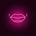 Lips botox enlarge augment icon. Elements of anti agies in neon style icons. Simple icon for websites, web design, mobile app, Royalty Free Stock Photo