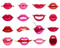 Lips Cartoon Set Royalty Free Stock Photo