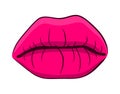 Lips closed cartoon vector symbol icon design.