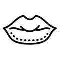 Lips correction icon, outline style