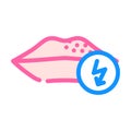 lips cutting ache color icon vector illustration