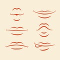 Lips emotions set