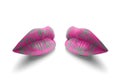 Lips. Fashion Concept Lipstick. Multicolored lips. Modern minimal art