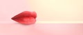 Lips. Fashion Concept Lipstick. Multicolored lips. Modern minimal art