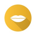 Lips flat design long shadow glyph icon