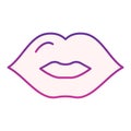 Lips flat icon. Kiss purple icons in trendy flat style. Mouth gradient style design, designed for web and app. Eps 10.