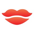 Lips flat icon. Mouth color icons in trendy flat style. Girl lips gradient style design, designed for web and app. Eps