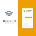 Lips, Girl Grey Logo Design and Business Card Template
