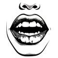 Lips hand drawn illustration. Royalty Free Stock Photo