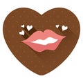 Lips with hearts. Vector illustration decorative background design Royalty Free Stock Photo