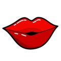 Lips, kiss icon. Line art. White background. Social media icon. Business concept. Sign, symbol, web element.