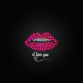 Lips kiss lipstick love design background