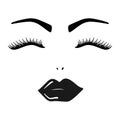 Lips Lashes Brows Vector