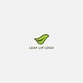 Lips leaf simple natural logo Royalty Free Stock Photo