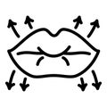 Lips lifting icon, outline style